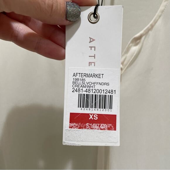 After Market Sheer Bell Sleeve Top Cream White Size XS - Picture 7 of 7